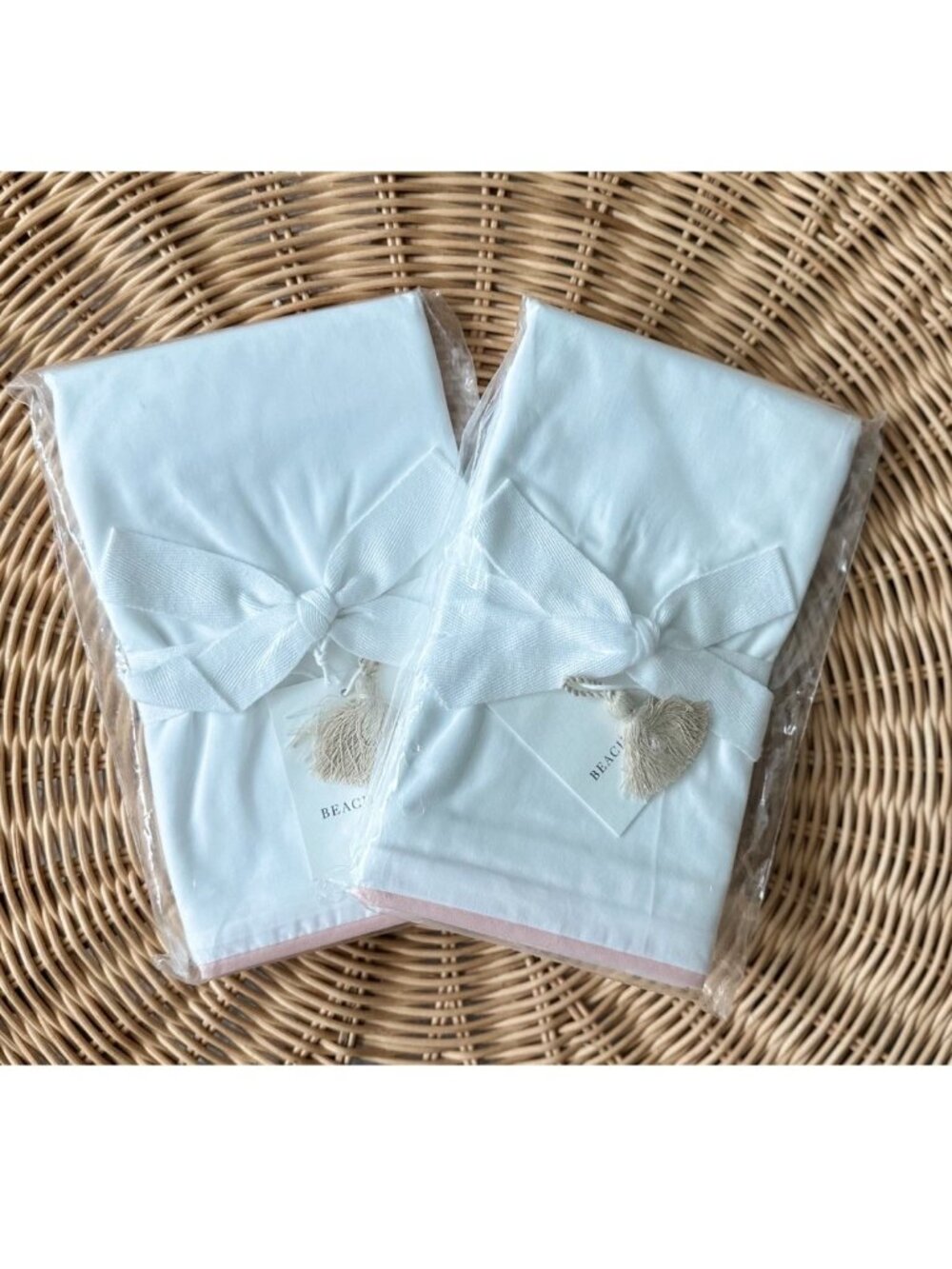 NEW Serena & Lily Beach Club Percale Euro Pillow Shams (Set of 2)-Seashell Pink